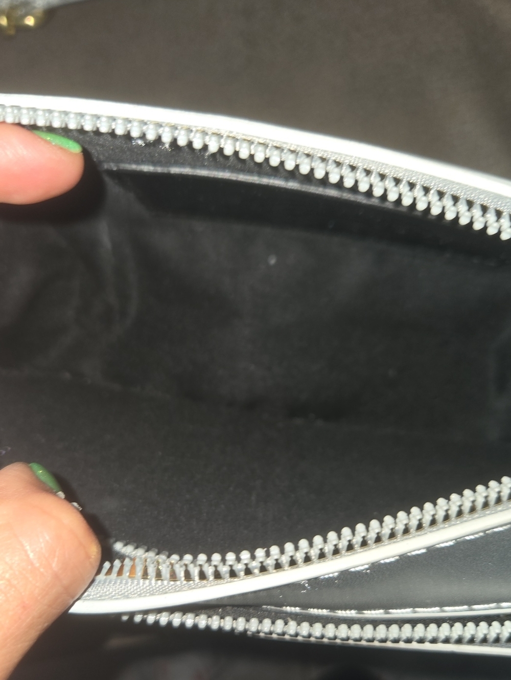 Kurt Geiger Metallic Silver Crossbody with Gold Logo - Picture 12 of 14
